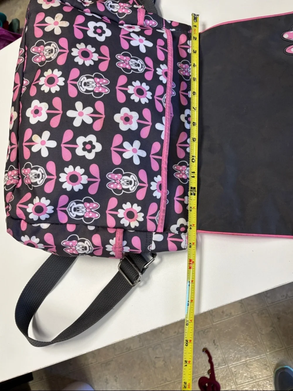 Disney Black and Pink Minnie Floral Messenger Crossbody - Picture 13 of 16
